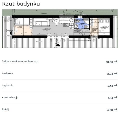 Rzut budynku domku całorocznego